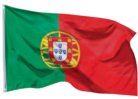 Banderas de aricona – bandera de Portugal resistente a la intemperie con 2 ojales de metal - bandera nacional portuguesa 90 x 150 cm