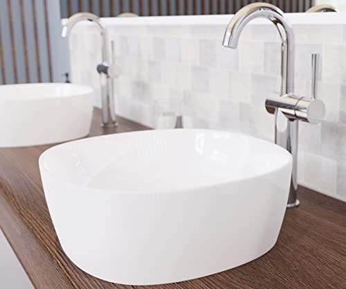 SCHÜTTE TASSONI Cube Aufsatzwaschtisch 92500, 44 cm, kubisches Waschbecken Bad, Waschbecken für das Badezimmer, Weiß