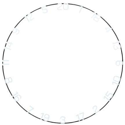 Unicorn Eclipse Ultra darttavla nummerring, vit, en storlek