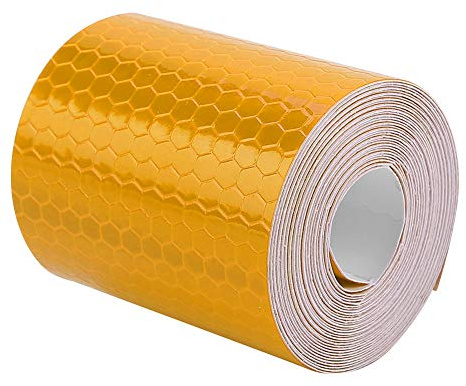 Hapivida Cinta Reflectante Adhesiva, Cinta Reflectante de PVC Autoadhesiva de Alta Visibilidad para Seguridad Nocturna 5cm x 3m Rollo para Bicicleta Moto Coche Camión