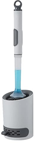 Kongou Brosse WC Brosse de Toilette en Silicone Domestique avec Distributeur de Savon, Kit de Nettoyage Mural