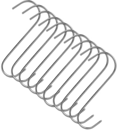 10 Stück S-Räucherhaken Fleischhaken Stainless Steel 12,0cm Räuchern