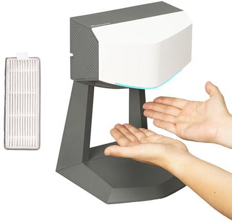 REVSQUARED Hand Dryer with Accessory Stand & HEPA Filter for Commercial/Residential (Home) Use - Compact, Portable, High Speed, UL/ETL Listed (Arctic White Bundle)