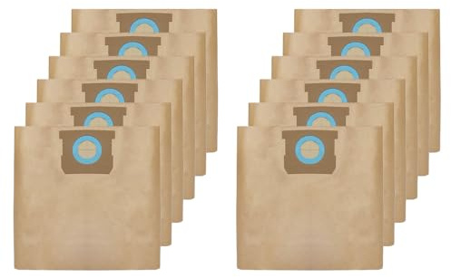 Lot de 12 sacs filtrants jetables DXVA19-4104 pour aspirateur DEWALT 19–22 litres – Pièce de rechange # pour DEWALT DXVA19-4104