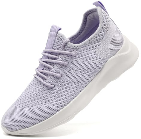 LANGFEUU Baskets pour Femmes Chaussures de Sport Chaussures de Course Tennis Chaussures de Marche en Plein air Antidérapantes Respirantes Légères Violet Clair EU 37