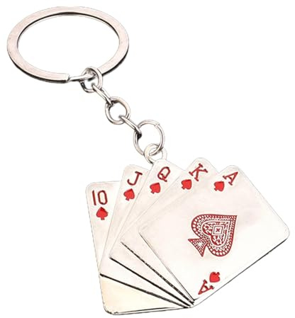 Spelkort nyckelring, pokernyckelring – dekorativ pokernyckelring