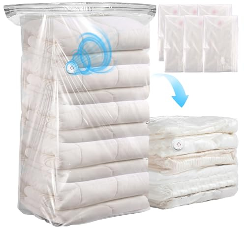 AKOLAFE 8 Pack Vacuum Storage Bags for Clothes 80x100x38 CM Jumbo Vacuum Bags Extra Large Storage Bags Vacuum Pack Duvet Storage Bag for Travel, Clothing, Duvets, Blanket Storage