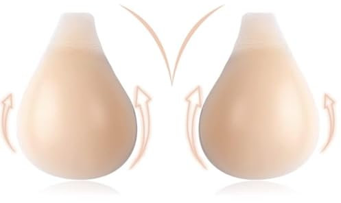 KFLY Silicone Invisible Bra Backless Strapless Bras Push Up Nipple Covers List Up Bra Reusable Washable for Large Breast Summer Beach Bikini Disco