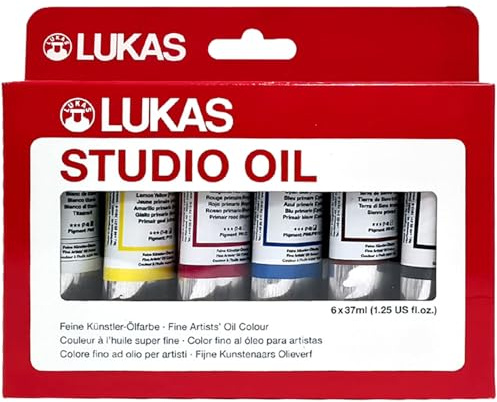 CREATIV DISCOUNT NEU LUKAS STUDIO OIL/Ölmalfarben Set, 6 x 37 ml