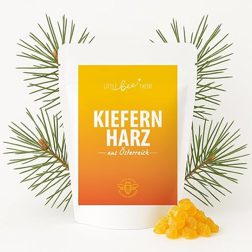 little bee fresh Pine Resin (Rosin) from Austria - Ideal for Ointments, Smoking, Balms, Soaps & Beeswax Cloths | 80 g Spruce Pine Tree Resin Incense | 100% Natural