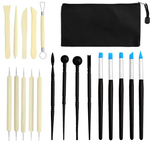 PATRICKWHITE 20 Strumenti per Modellare i polimeri Clay Sculpting Tools bifacciale, Strumenti per Modellare Argilla, Strumenti per Argilla, per Fai da Te, Artigianato, ceramiche, Argilla, Nail Art