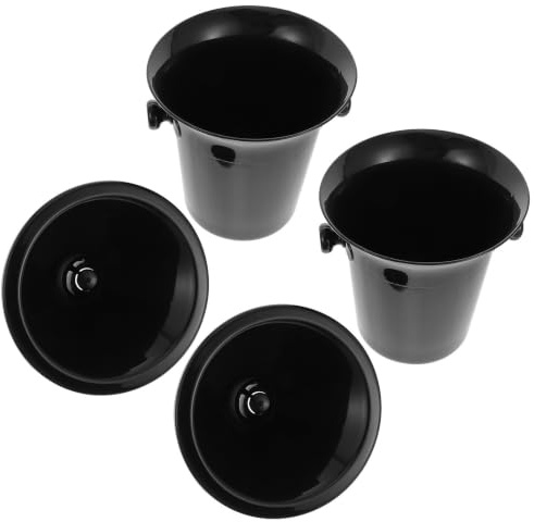 Crachoir à Vin Noir Double Oreilles 2 Pièces en Pp, Rond