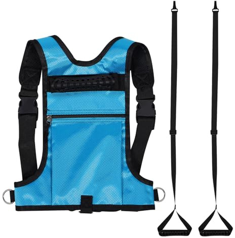 Kisangel Ski Harness Regolabile con Zaino e Cintura di Sicurezza per Imbottitura Traspirante in Mesh Design Blu Vivace per Controllo Velocità e Apprendimento Sci e Snowboard