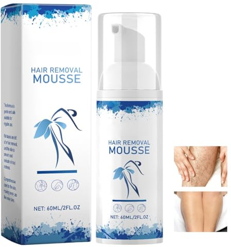 Body hårborttagningsskum, 60 ml hårborttagningsskumspray, mild naturlig form, hårborttagningskräm, mild borttagning för intimt område, ben och armhålor, effektiv hårborttagning