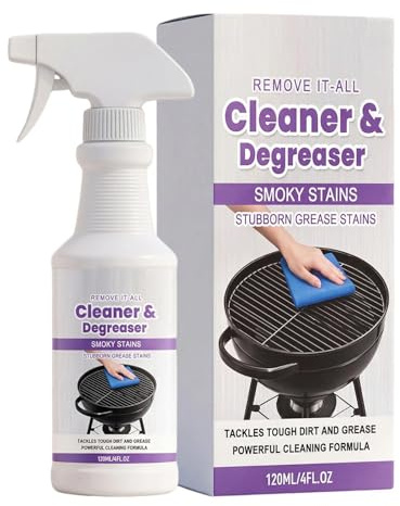 Pulitore per Barbecue,Sgrassatore Delicato Senza Strofinare Alta Efficacia | Sgrassatore, Pulitore Spray Per BBQ,Per Cibo Bruciato, Sporco, Griglie, Ripiani, Bruciatori A Pellet, Vassoi Raccogli-