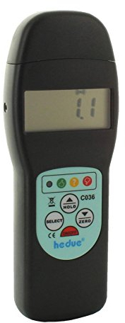 hedue® Feuchtigkeitsmessgerät C036 - Feuchtemesser für Hölzer & Baustoffe zwischen 200-3000 kg/m³, Holzfeuchtemessgerät, Feuchtigkeitsmessgerät Holz
