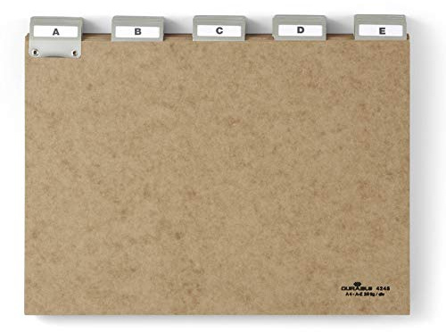 Durable 424511 Registros Maestros A - Z hechos de cartón prensado, A4, 5/5 de tono, marrón