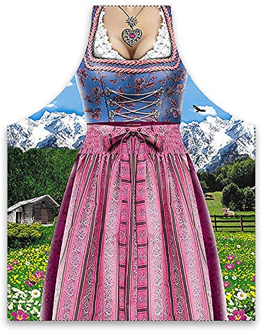 Roligt förkläde – bayersk kvinna i Dirndl