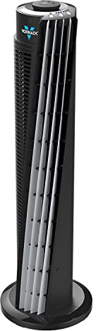 Vornado 143 Whole Room Air Circulator Tower Fan with Timer and Remote Control, 29, Black
