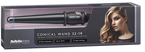 BaByliss Conical Hair Wand (Black) 32-19mm Keramik 25 Temperatureinstellungen