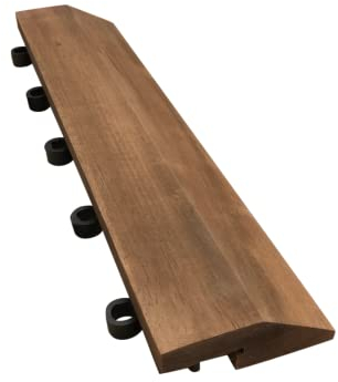 CLICK-DECK 8x Straight Edges Wooden Hardwood Interlocking Decking Tiles - Patio, Garden, Balcony Edging