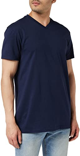Lower East T-shirt med V-ringning i 100 % bomull, Herr, Vit/svart/grå/blå/grön (5-pack), S