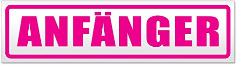 Kiwistar Magnetschild Anfänger - 30cm Pink - magnetisch für Auto PKW Kfz - wiederverwendbares Hinweisschild aus Magnetfolie - für Fahrzeug, Truck