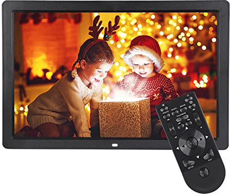 VBESTLIFE Digitaler Elektronischer Bilderrahmen, 17Inch 1440 * 900 HD, Musik- und Video-Player/Wecker/Kalender, (schwarz)