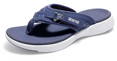 DREAM PAIRS Women's Arch Support Flip Flops Comfortable Thong Sandals,Size 7,Navy,Breeze-1