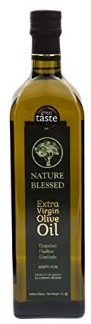 Nature Blessed Olio Extravergine di Oliva Greco 1 L Bottiglia di Vetro | Olio extravergine di oliva greco in bottiglia di vetro, ideale per cucina e insalate