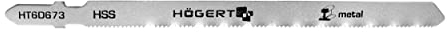 Högert Technik - 5 x Stichsägeblatt für Metallschnitte - Gesamtlänge: 132 mm - 21 TPI - Aus HSS-Stahl - Stichsägeblatt für die Bearbeitung von metallischen Werkstoffen, Stahl, Aluminium und Plastik