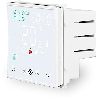 Luxus-Time Digitales WiFi Raumthermostat Heizungsthermostat Modul mit externen Sensor Thermostat Intelligente Fußbodenheizung wöchentlich programmierbar Kompatibel Tuya App Alexa Google HTWI (Weiß)