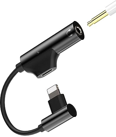 Adaptateur Ecouteur iPhone(2 en 1)lightning vers 3.5 mm Jack Accessoire Certifié Apple MFI Chargeur Casque Prise Cable pour 14 13 12 11 Pro Max 7 8 Plus X SE XS XR Ipad Air Voiture Auxiliaire Écouteur