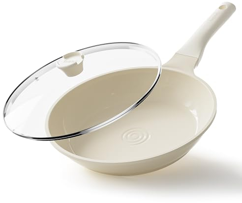 Redchef Padella 28 Cm Rivestimento In Ceramica Padelle Adatte All'induzione Durevole Rivestimento Antiaderente Padella In Ceramica Senza Ptfe Senza Pfoa Senza Pfas (Beige)