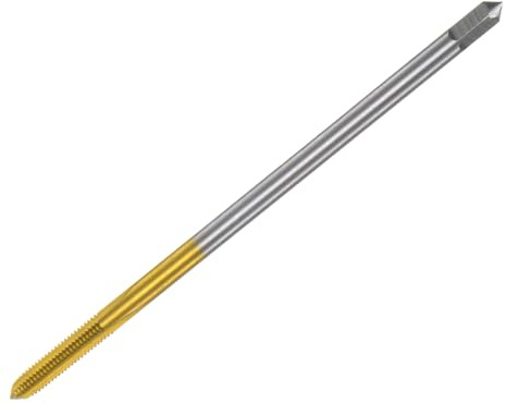QUARKZMAN Metrisches Gewindebohrer M4 x 0,7 H2 100mm Extra lang, Titanbeschichtet, M35 Hochgeschwindigkeitsstahl, Gerade Nut, Gewindeschneidemaschine, Gewindeschneiden, Reparaturwerkzeug