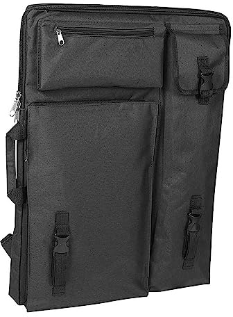 Sac à Outils, Outils de Peintre sur Toile Mate, Outils de Peintre avec Grande Poche pour Fournitures Artistiques (Black)