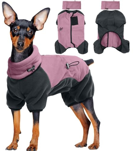 Rosa Hundepulli Winter XS - Kleine Hunde Schneemantel, Hundepulli für Winter