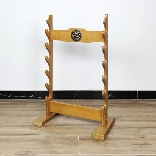 Mehrschichtiger Boden-Schwertständer,Ausstellungs-Schwertständer,Holz-Schwerthalter-Bodenständer,großer Schwert-Ausstellungsständer für Katana-Samurai,Waffenständer aus Holz mit Schwerthalterung