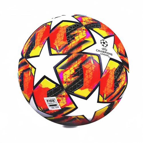 2020 Fußballliga, reguläres No.5-Ball-Geschenk für Fußballliebhaber, Fanartikel, Geeignet als Trainingsball für Jungen und Jugendliche (Flammenstern)