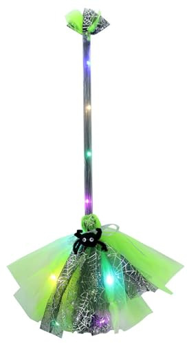 Gukasxi Halloween Hexenbesen, LED Leucht-Hexenbesen Leuchtender Hexenbesen Kinder Hexenbesen Fliegender Besen Hexen Besenstiel Halloween Besen Requisiten Cosplay Kostüm Zubehör Halloween Dekoration