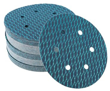 VekAuto 50 Pz Dischi Abrasivi, 6 Pollici 6 Fori 60 Grana adesivo Carta Vetrata Universale per Metallo, Riparazione Automobilistica Durabilità e Flessibilità Carta Alluminio Blu