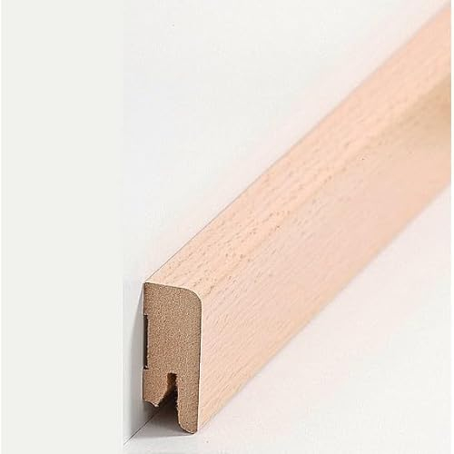 Sockelleiste Berliner Profil Hamburger Leiste 16 x 40 x 2500 mm MDF-Kern foliert Buche zum Kleben, Schrauben & Nageln Fußleiste Klassisch by PROVISTON 25 Meter | 10 Stück