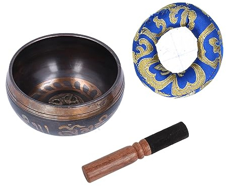 Tibetisches Klangschalen Set, Handgefertigte Meditations Buddha Klangschale, Zen Dekor für Yoga Meditations Zubehör