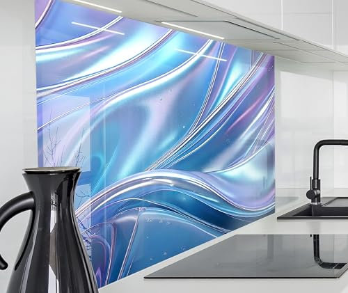 timalo Spritzschutz Wand für Herd, Küche Küchenrückwand Glasoptik | Acryl Glas 2mm | Glasrückwand Acrylglas Wandpaneele Rückwandschutz Platte | 60x40cm Glas Struktur