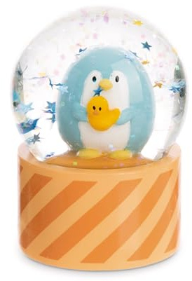 NICI 61826 mymochi Boule À Secouer, Motif Pingouin Waddle, 6,5 cm, Orange, Accessoire De Décoration, Boule À Neige, Boule De Mica, Boule en Verre, Idée De Cadeau pour L'amitié