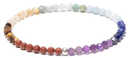 BERGERLIN 7 Chakra Armband Damen Herren, Naturstein Perlen, Silber/Gold | 7 Chakra Armband Damen & Herren: Naturstein Armband Gold/Silber, echte Heilsteine – vom deutschen Prüflabor bestätigt.