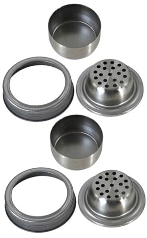 MAGICLULU 2pcs Stainless Steel Mason Jar Shaker Lids Cover Seals for Shaking Cocktail Spices in Jar Lids