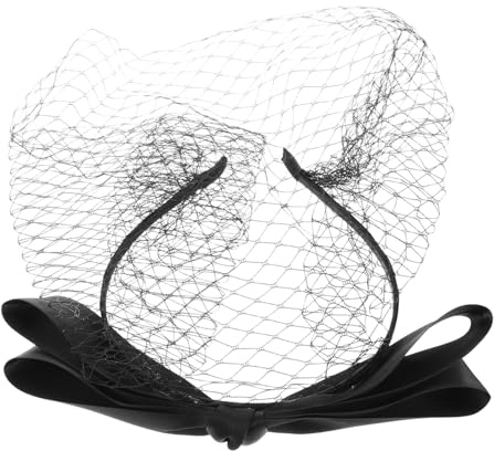 Générique Bandeau En Maille Recouvert Bandeau Fascinateur Noir Chapeaux Fascinator Pour Femmes Arc Coiffure Voile En Maille Noire Chapeaux Fascinator Noirs Pour Femmes Voile Chiffon Noir