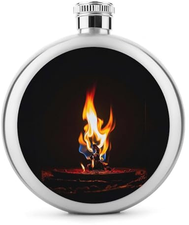 Flasque à whisky avec flammes rouges brûlantes pour liqueur, bouteille en acier inoxydable, étanche, portable pour extérieur, camping, voyage, cadeaux de 140 ml