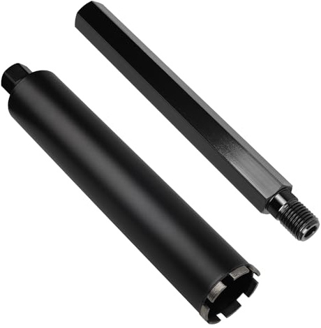 CPROSP ⌀110mm Corona de Diamante para Hormigo 1¼ UNC, con Broca de Extensión 400mm, Diamantina para Perforar en Hormigón, Mampostería y Piedra